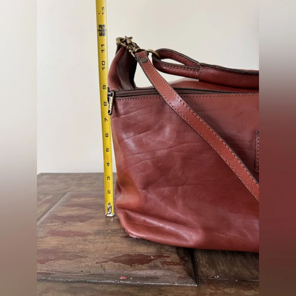 C&C vintage made in Italy brown leather weekender duffel bag unisex men‎ women